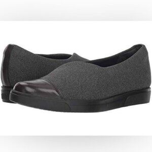 Munro black gray leather felt loafers shoes